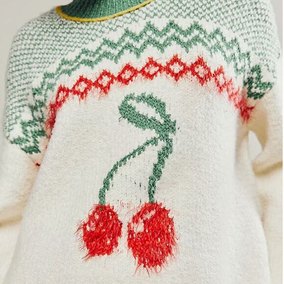 NWT free people cherry heart sweater dress - Picture 2 of 7